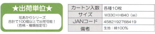 寺子屋 TP-02 花あかりガーゼ手拭い 金平糖 ネイビー(10枚入り) ガーゼ素材で作られた手ぬぐいなので優しい手触りが特長です。※1セット10枚入り、10セット(100枚)以上での販売となります。1セットのみでは販売できませんのであらかじめご了承ください。10セット以上になるようお選びください。※「花あかり手拭い」シリーズであれば、別品番(色柄・種類)も指定可能です。ご不明点等ございましたらお気軽にお問合せください。※この商品はご注文後のキャンセル、返品及び交換は出来ませんのでご注意下さい。※なお、この商品のお支払方法は、先振込（代金引換以外）にて承り、ご入金確認後の手配となります。 サイズ／スペック